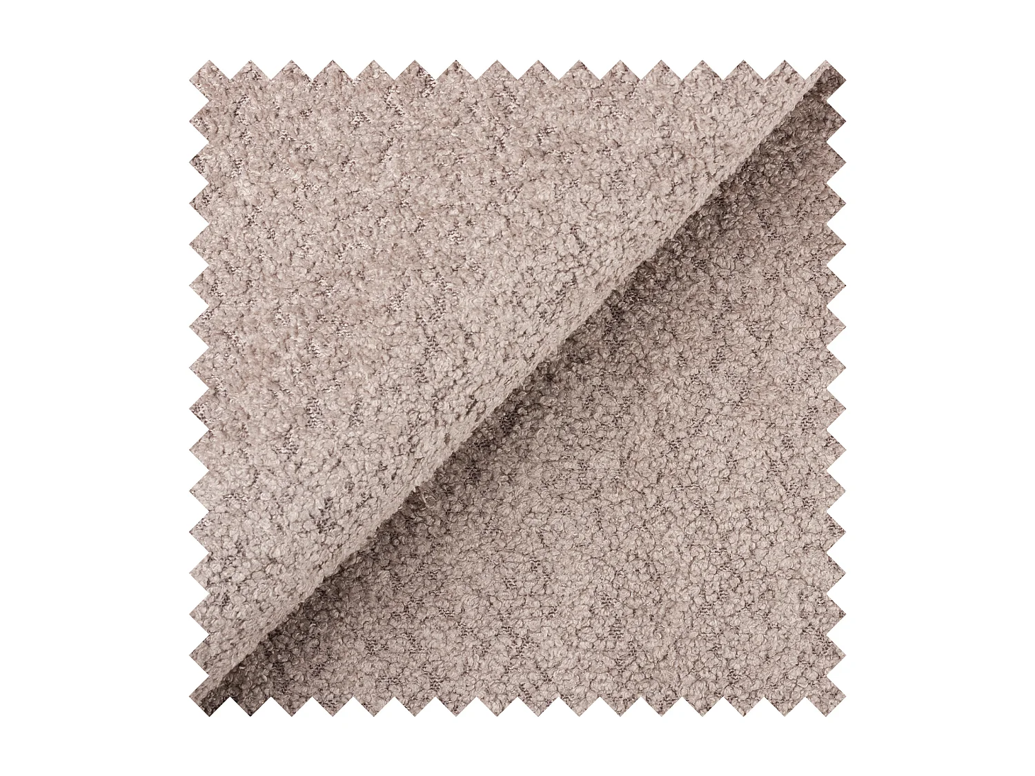Lit continental - 200x200 cm - en tissu bouclé taupe - CLOUDY II