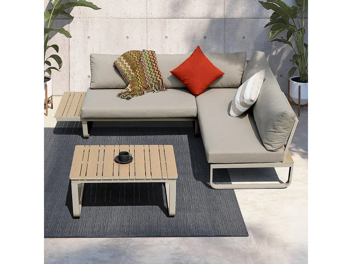 Salon de jardin en angle 4 places Persé