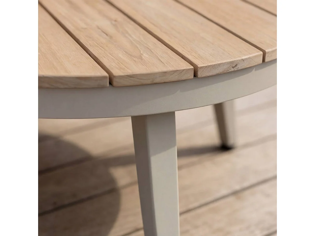 Salon de jardin à cordes 5 places gris taupe Sayen