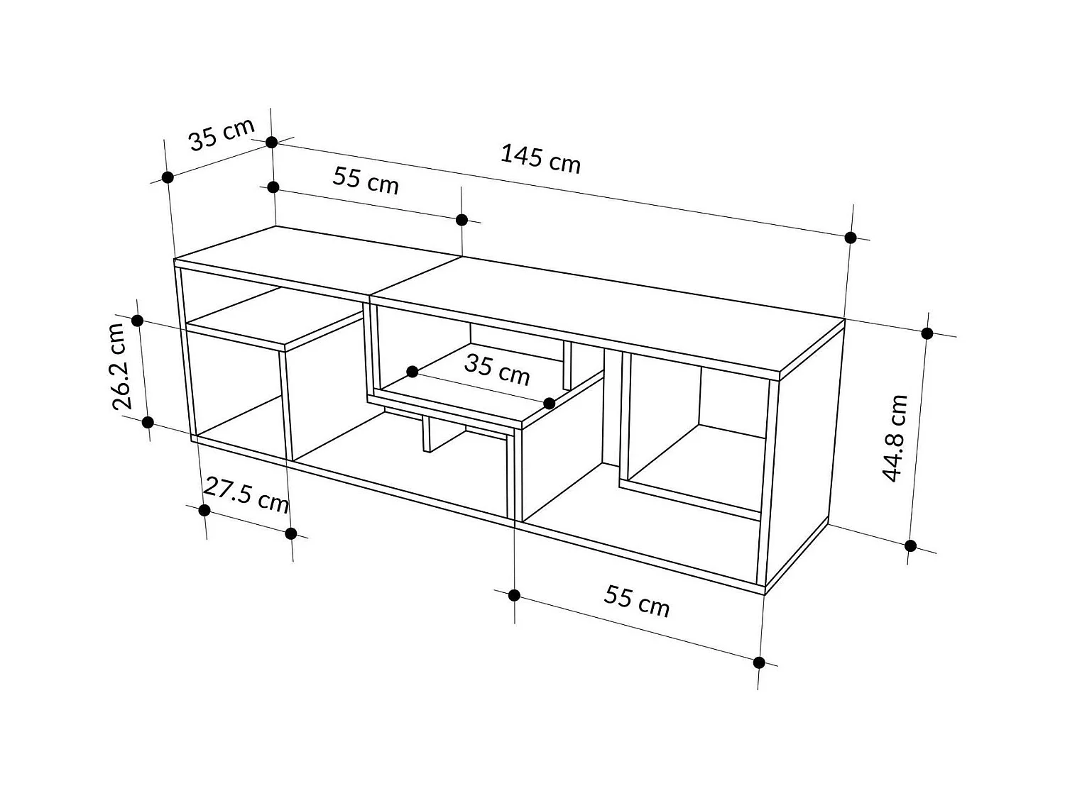 Meuble TV en agglomeré Glis