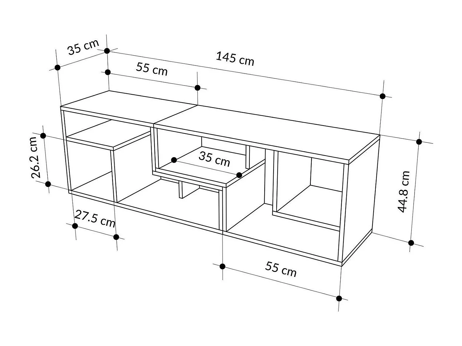 Meuble TV en agglomeré Glis