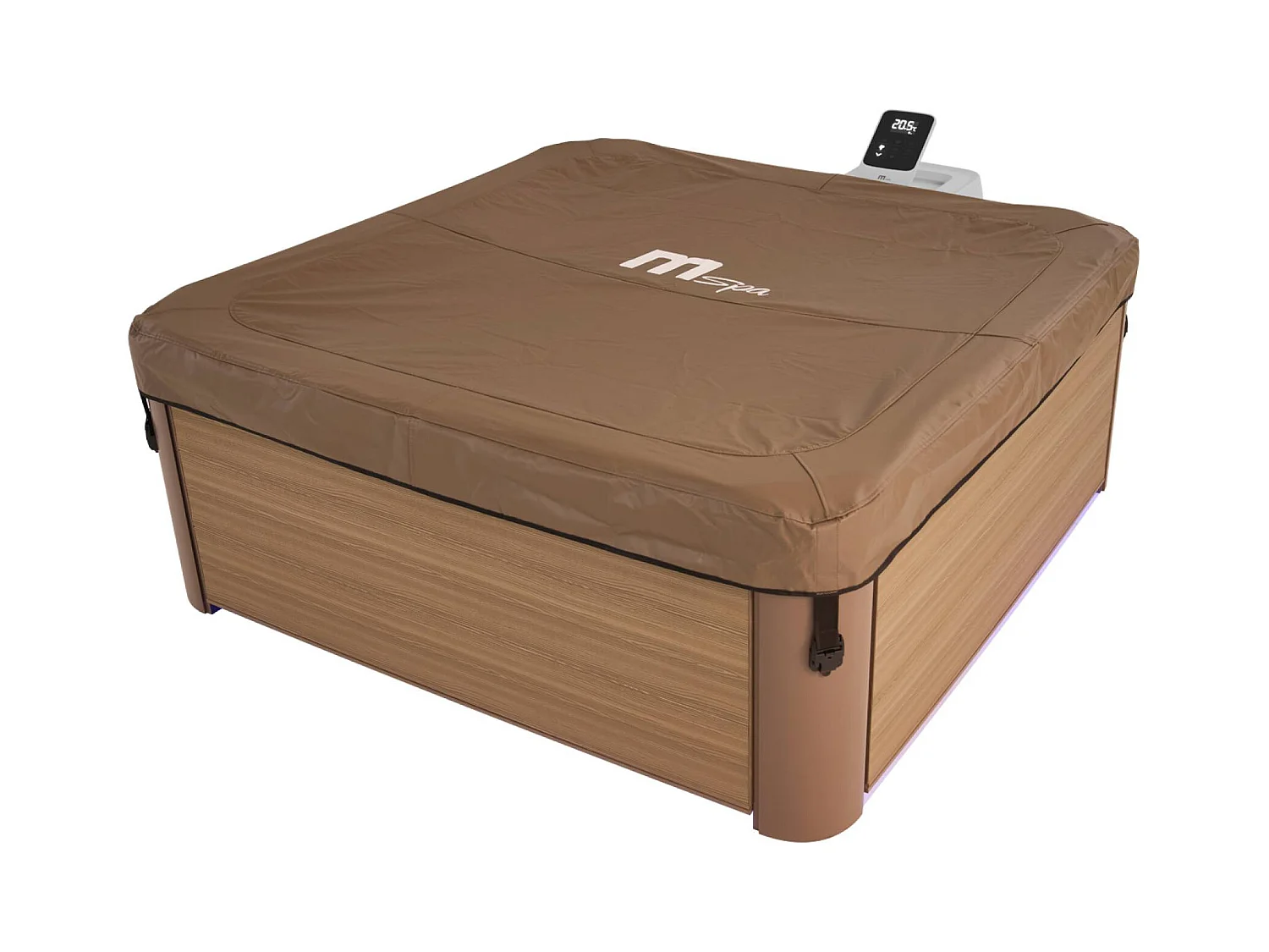 Spa rigide 6 places hydromassages. 4 coussins. OSLO AMBER. L 160 x P 160 x H 65 cm. beige