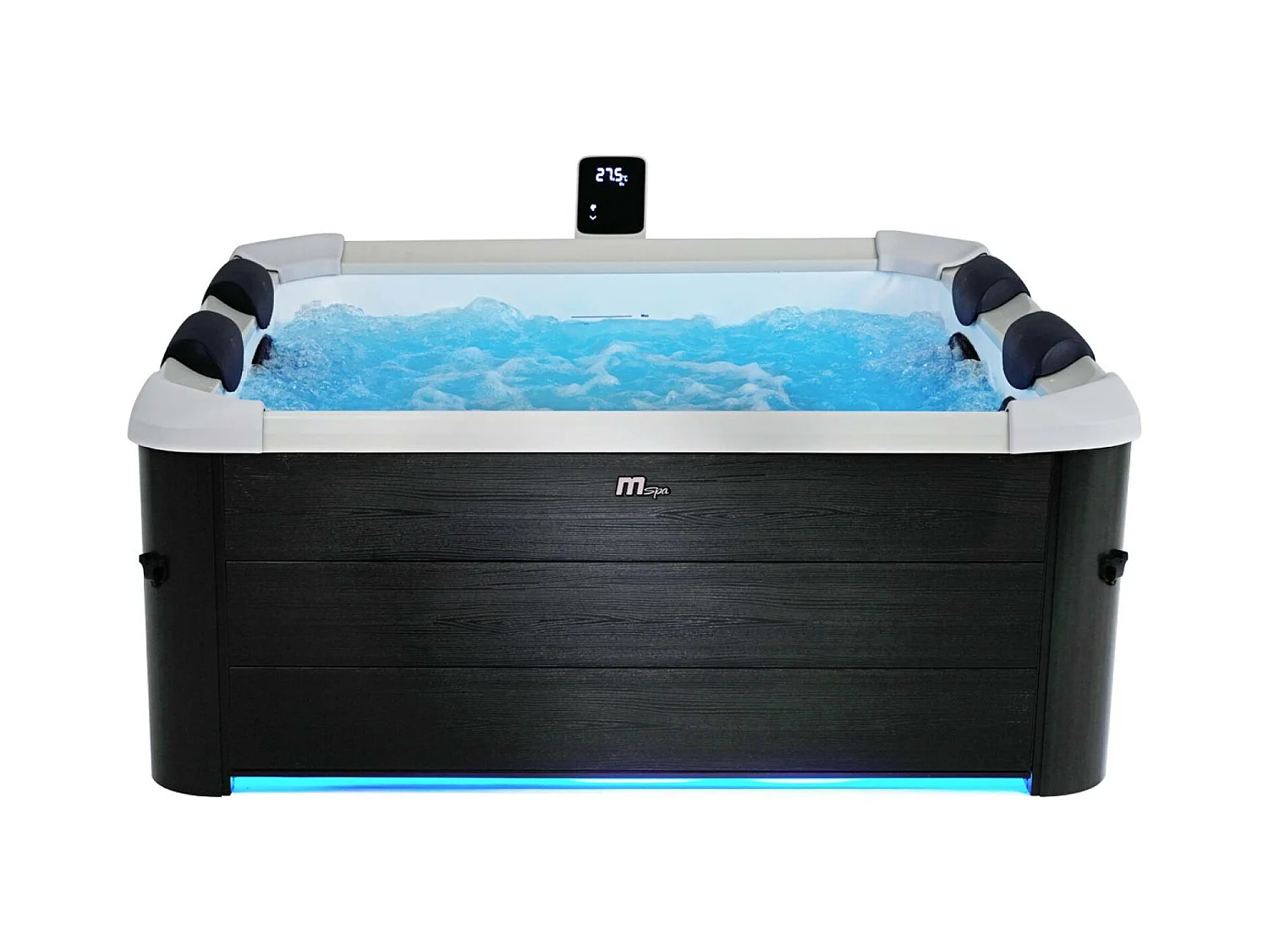 SPA rigide OSLO Plus MSPA 6 personnes gris. 4 coussins. bâche incluse. hydromassages système. 180 x 180 x 65 cm