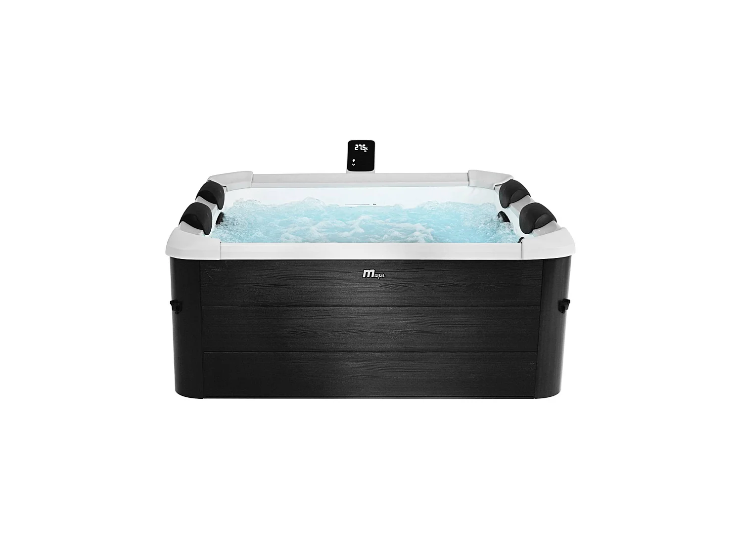SPA rigide OSLO Plus MSPA 6 personnes gris. 4 coussins. bâche incluse. hydromassages système. 180 x 180 x 65 cm