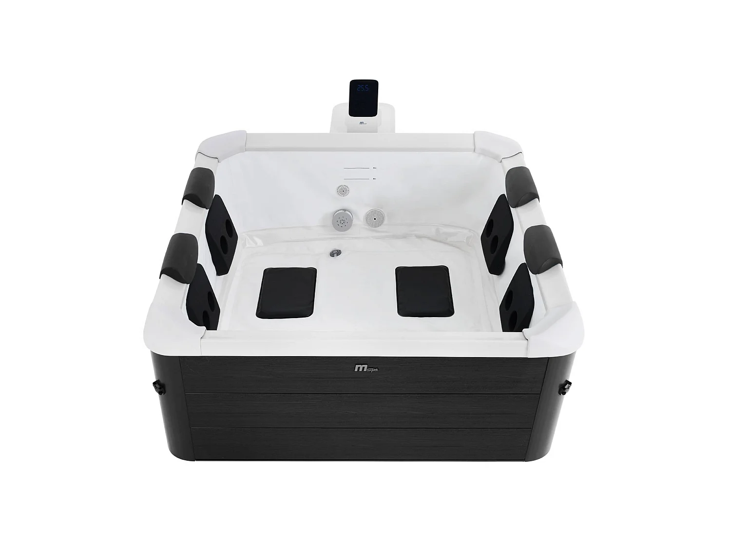 SPA rigide OSLO Plus MSPA 6 personnes gris. 4 coussins. bâche incluse. hydromassages système. 180 x 180 x 65 cm