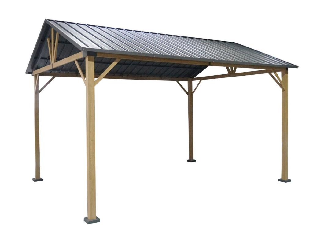 Carport de aluminio y acero, 12m² antracita