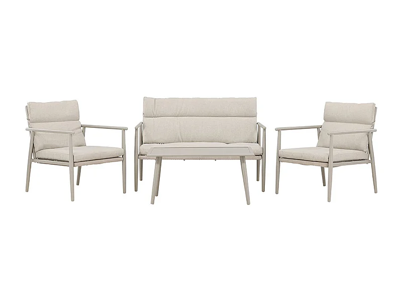 Salon de Jardin 4 Places "Mazzaro" 120cm Beige