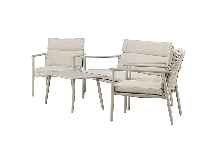 Salon de Jardin 4 Places "Mazzaro" 120cm Beige