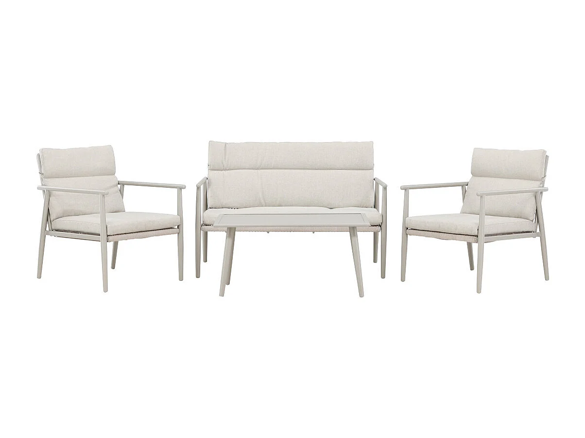 Salon de Jardin 4 Places "Mazzaro" 120cm Beige