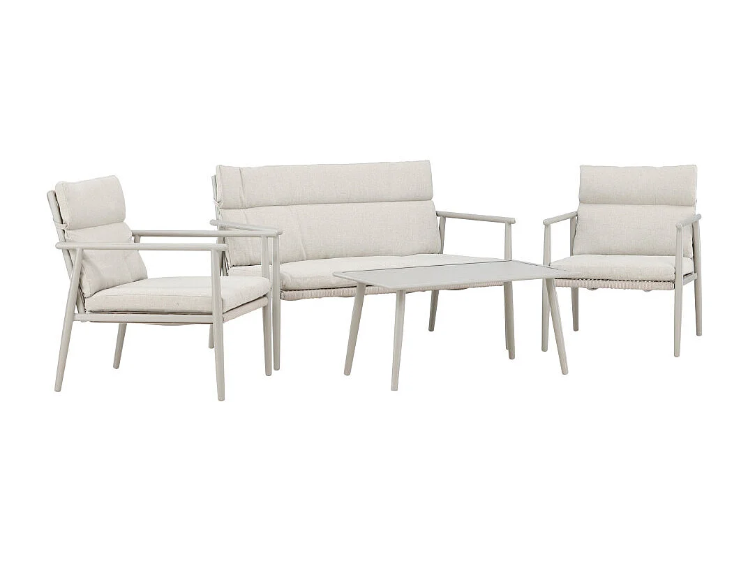 Salon de Jardin 4 Places "Mazzaro" 120cm Beige