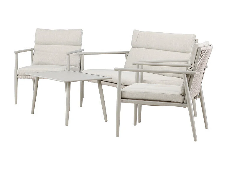 Salon de Jardin 4 Places "Mazzaro" 120cm Beige