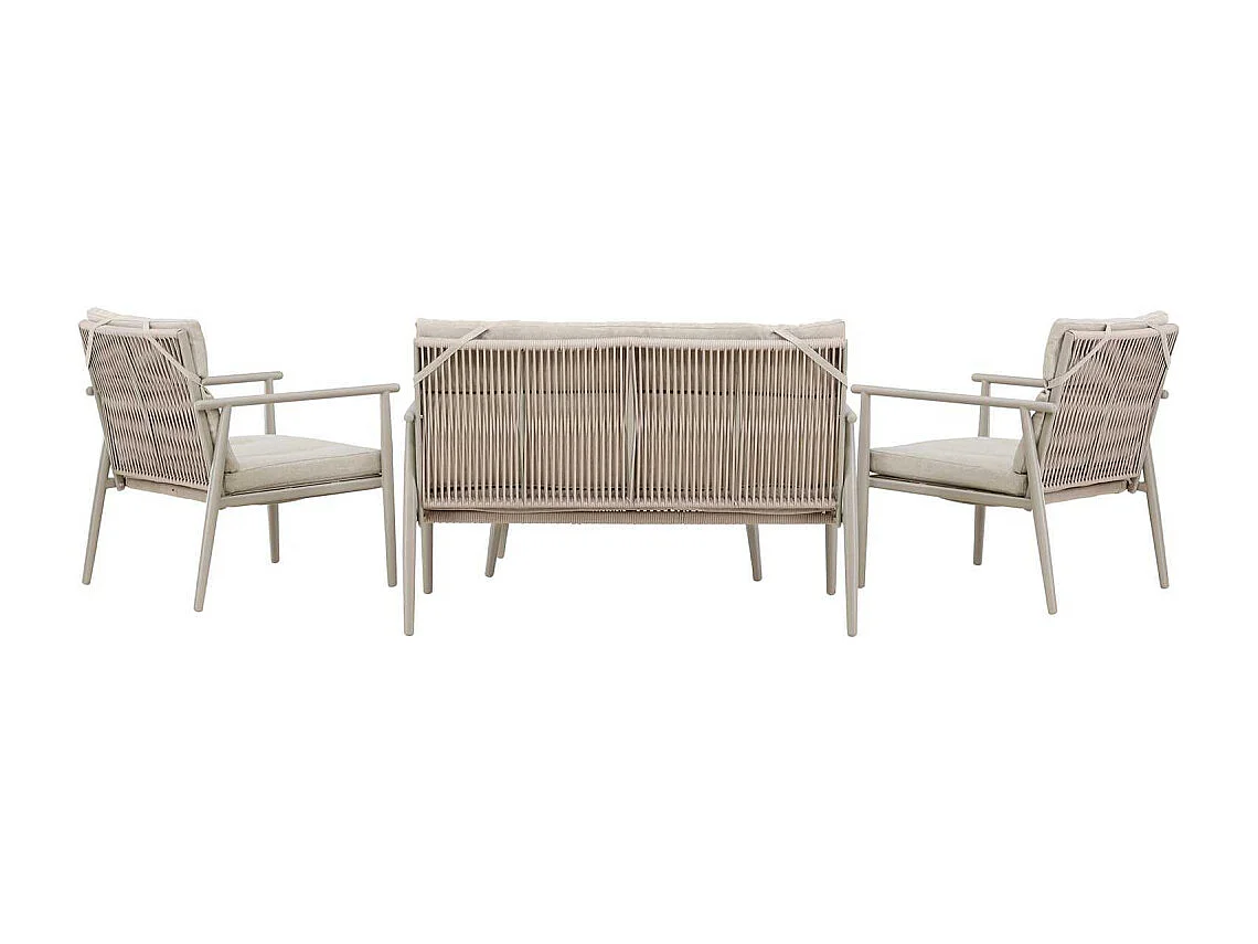 Mazzaro Loungeset 1 Sofa, 2 Stühle, 1 Couchtisch beige.