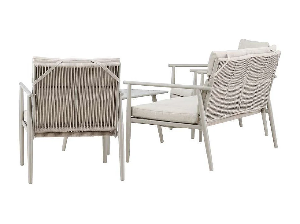 Mazzaro Loungeset 1 Sofa, 2 Stühle, 1 Couchtisch beige.