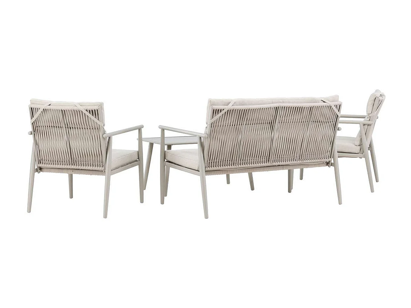 Mazzaro Loungeset 1 Sofa, 2 Stühle, 1 Couchtisch beige.