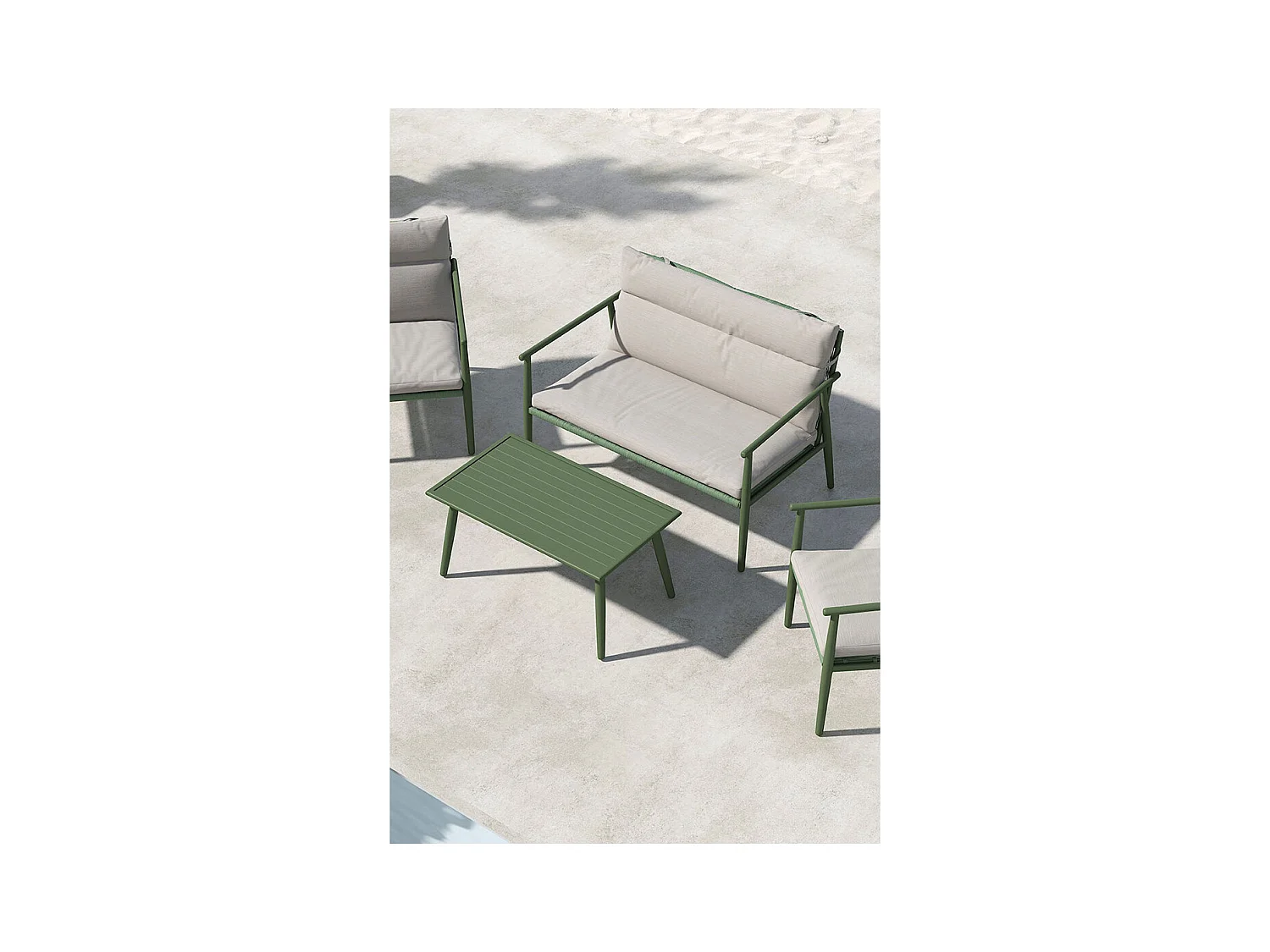 Salon de Jardin 4 Places "Mazzaro" 120cm Vert