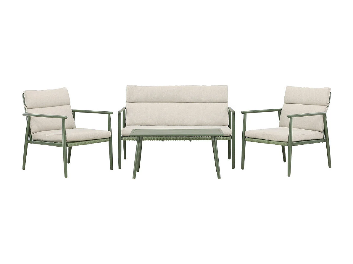 Salon de Jardin 4 Places "Mazzaro" 120cm Vert