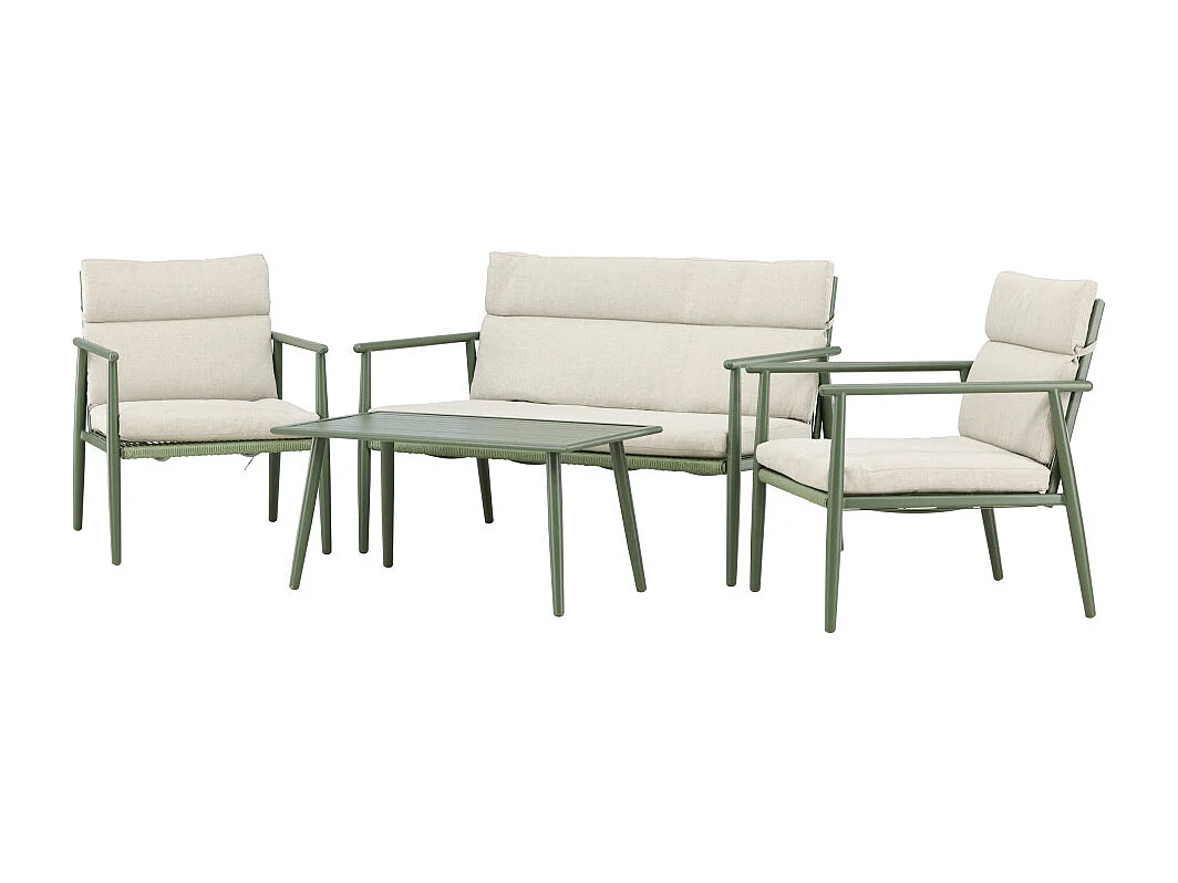 Salon de Jardin 4 Places "Mazzaro" 120cm Vert