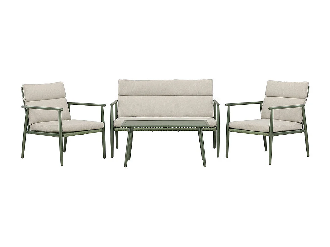 Mazzaro Loungeset 1 Sofa, 2 Stühle, 1 Couchtisch grün.