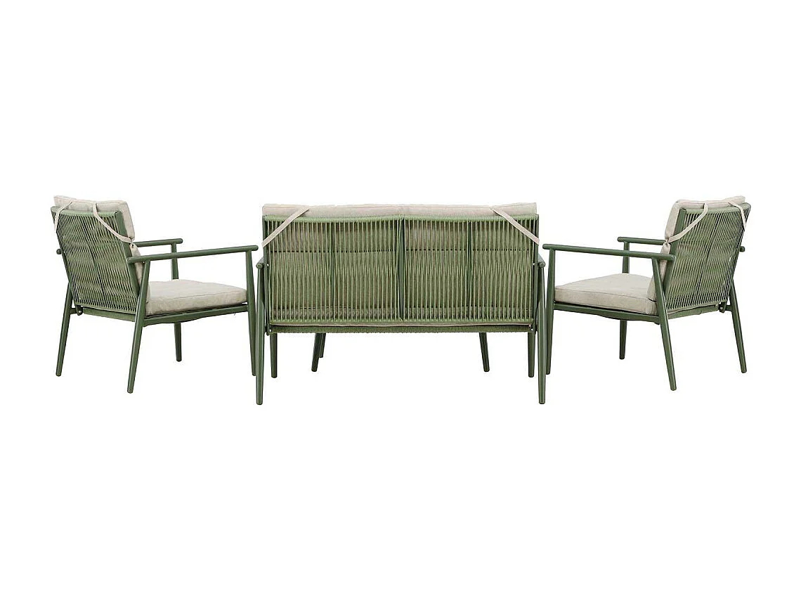 Mazzaro Loungeset 1 Sofa, 2 Stühle, 1 Couchtisch grün.