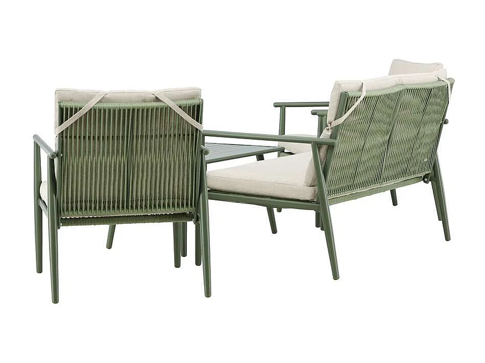Mazzaro Loungeset 1 Sofa, 2 Stühle, 1 Couchtisch grün.