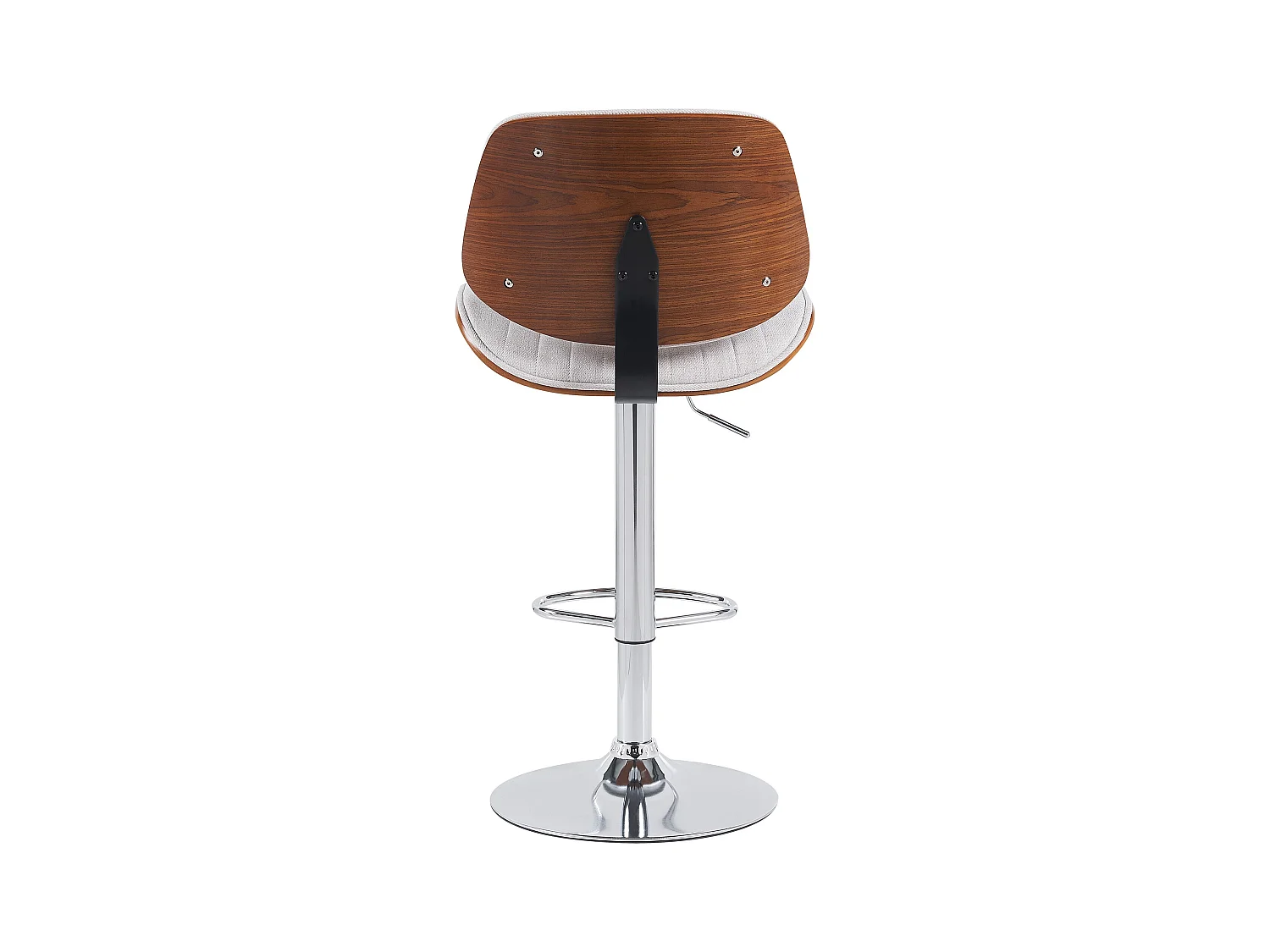 Lot de 2  Tabouret de bar - Tissu & Chrome - Noyer / Crème - Clawson