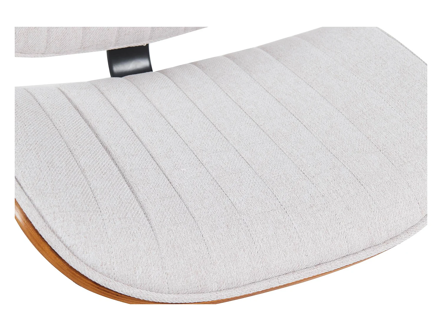 Lot de 2  Tabouret de bar - Tissu & Chrome - Noyer / Crème - Clawson