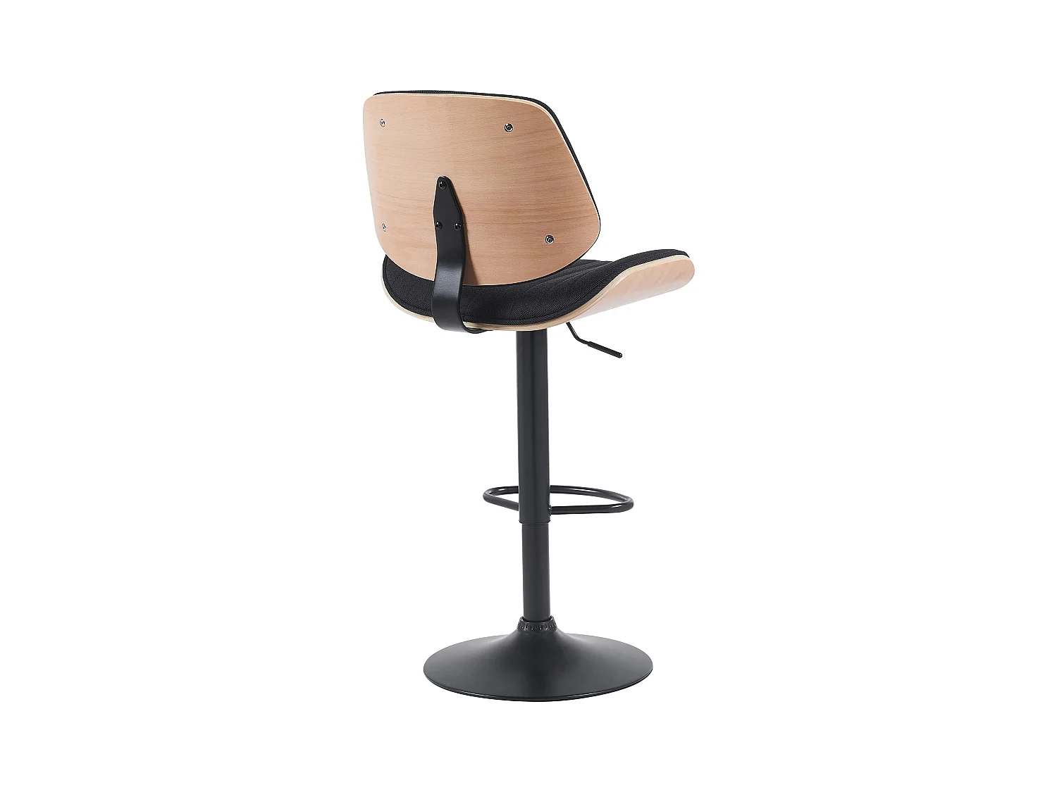 Lot de 2  Tabouret de bar - Tissu & Noir - Nature / Noir - Clawson