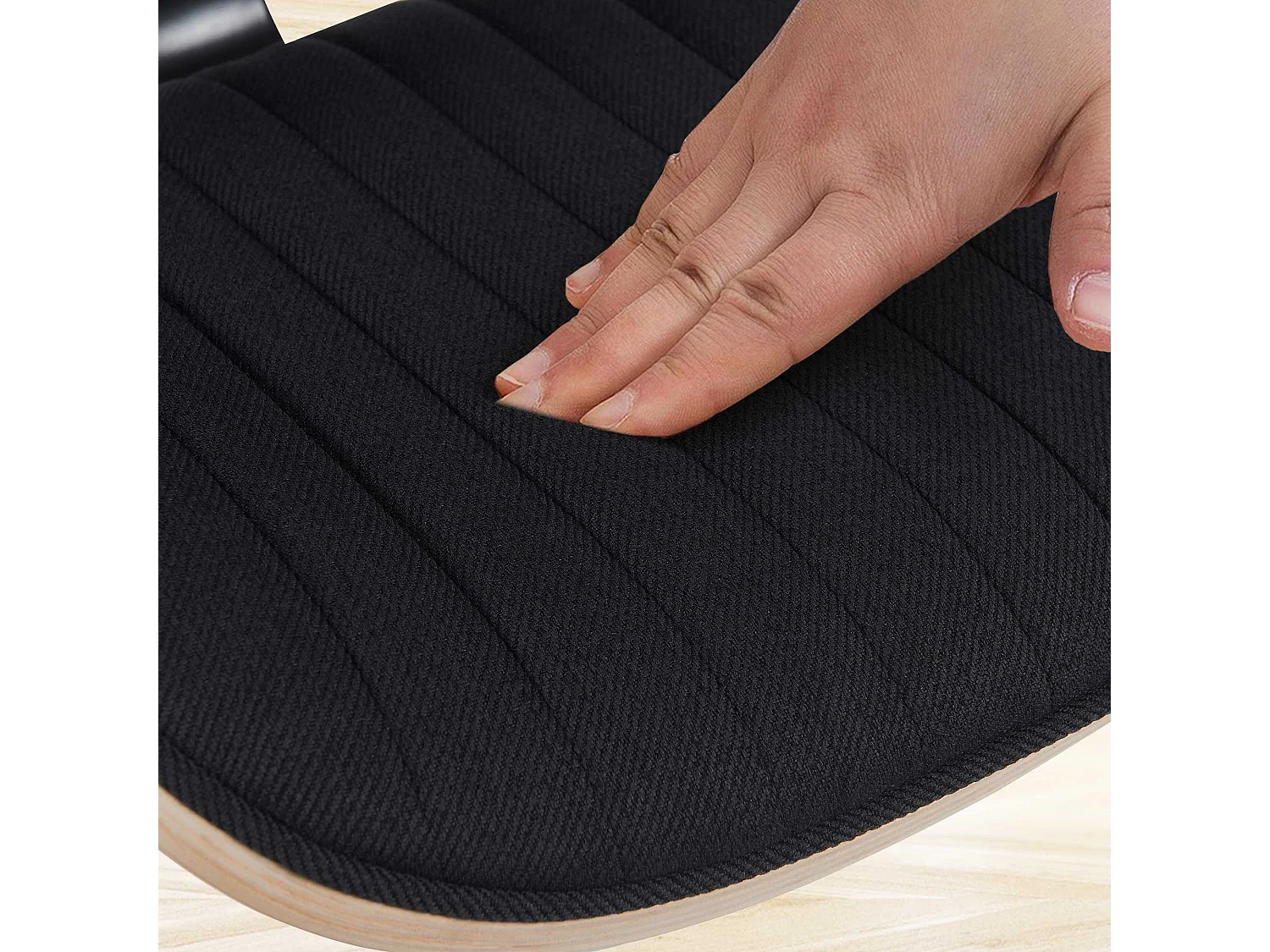 Lot de 2  Tabouret de bar - Tissu & Noir - Nature / Noir - Clawson