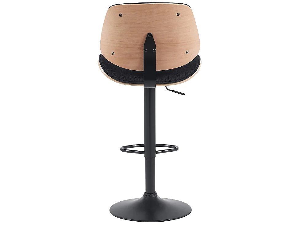 Lot de 2  Tabouret de bar - Tissu & Noir - Nature / Noir - Clawson
