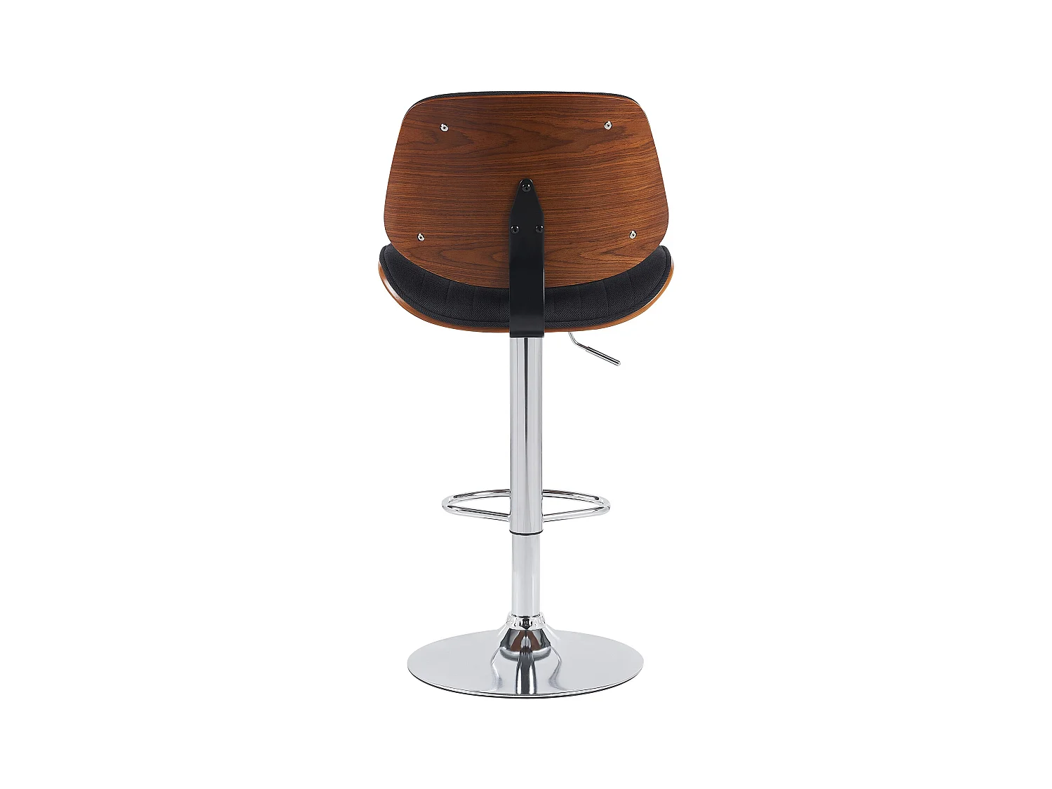 Lot de 2  Tabouret de bar - Tissu & Chrome - Noyer / Noir - Clawson