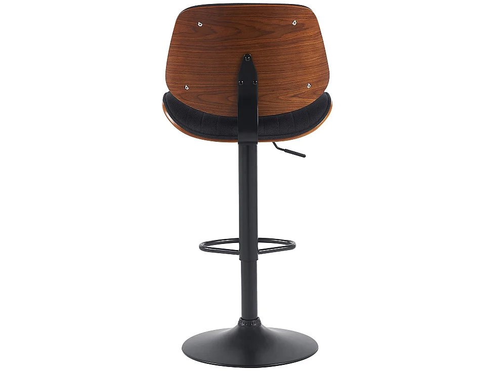 Lot de 2  Tabouret de bar - Tissu & Noir - Noyer / Noir - Clawson