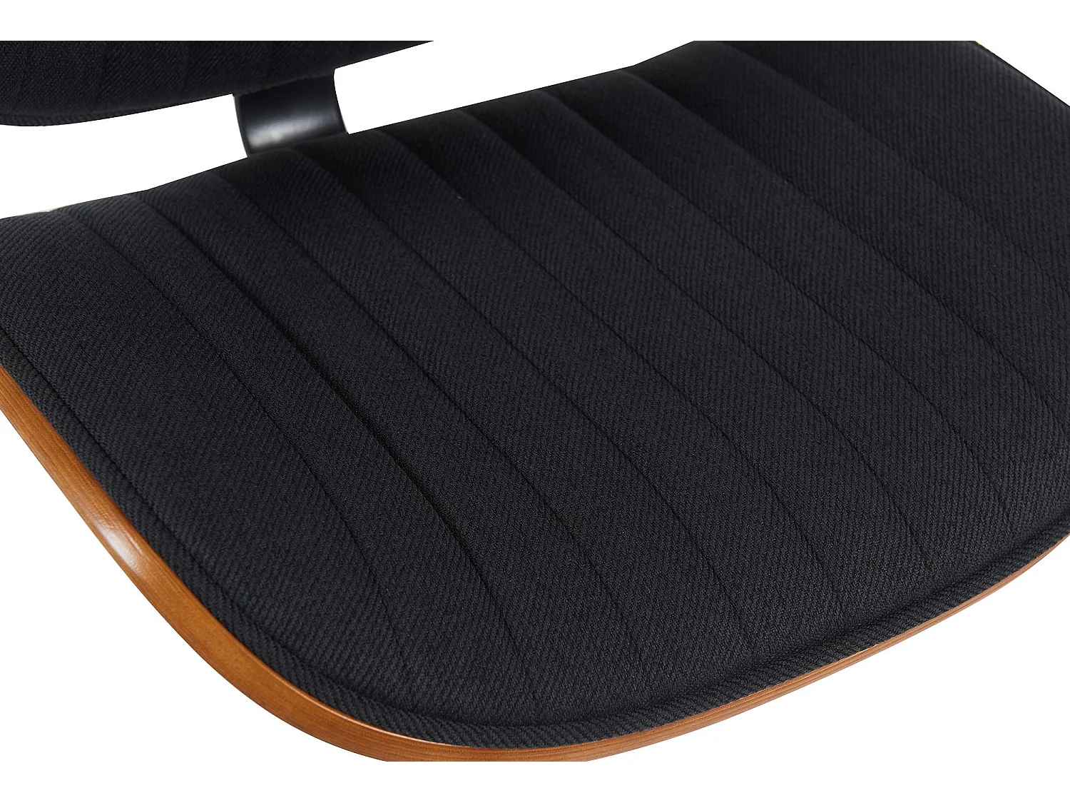 Lot de 2  Tabouret de bar - Tissu & Noir - Noyer / Noir - Clawson