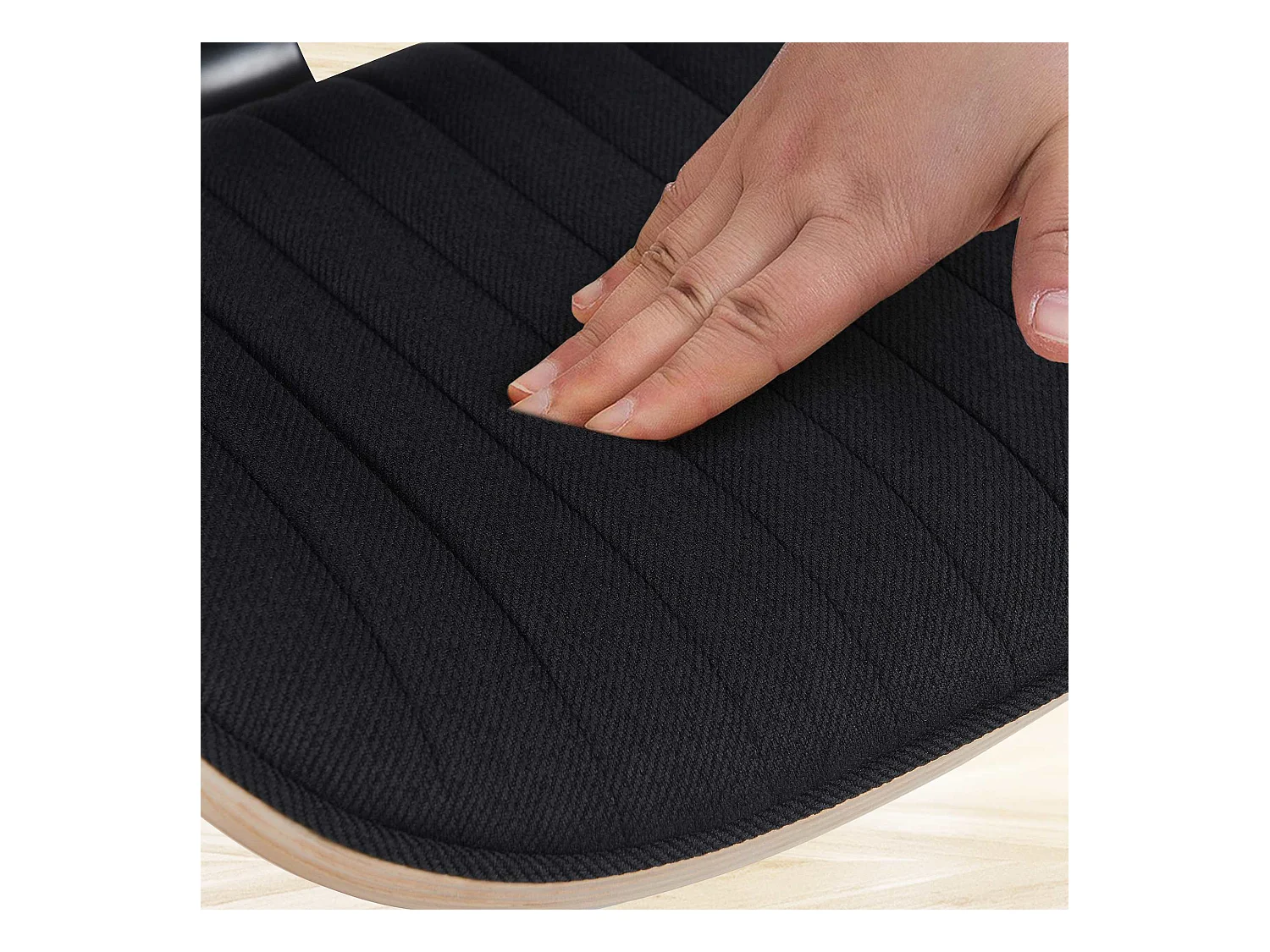 Lot de 2  Tabouret de bar - Tissu & Chrome - Nature / Noir - Clawson