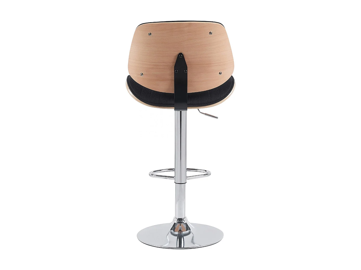 Lot de 2  Tabouret de bar - Tissu & Chrome - Nature / Noir - Clawson