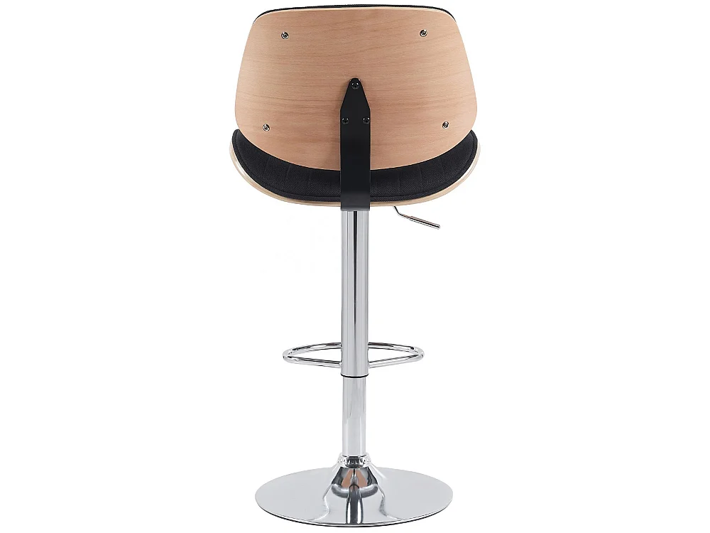 Lot de 2  Tabouret de bar - Tissu & Chrome - Nature / Noir - Clawson