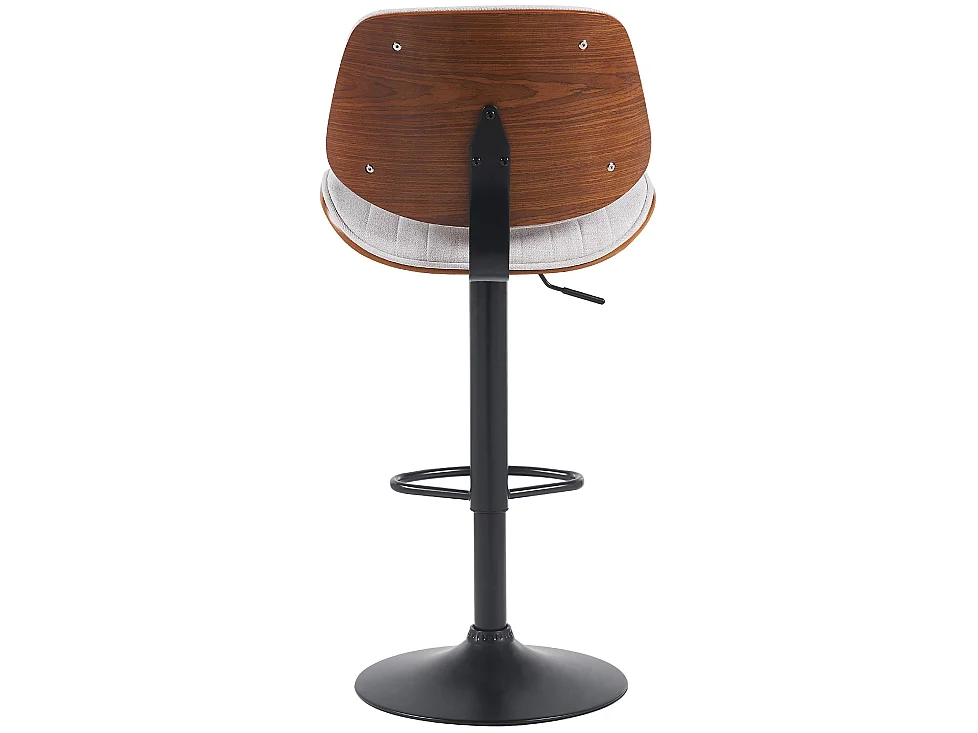 Lot de 2  Tabouret de bar - Tissu & Noir - Noyer / Crème - Clawson