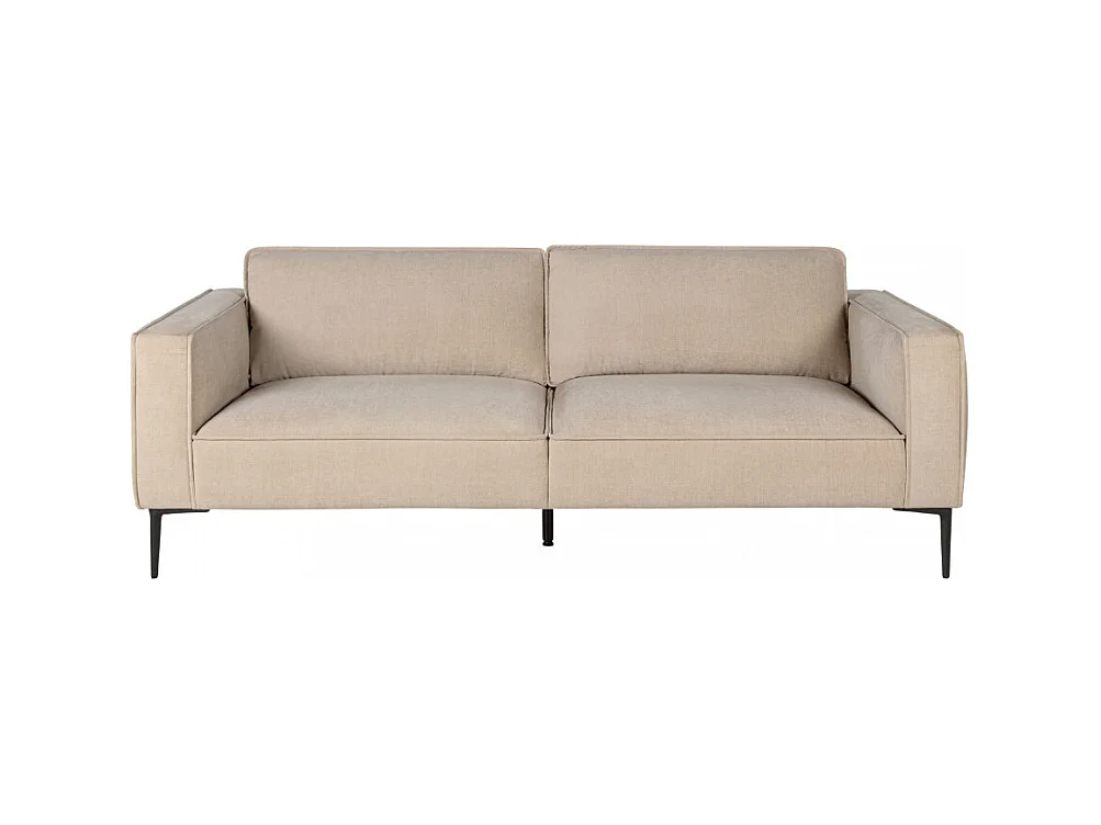 Montebello - Canapé droit 3 places en tissu et pieds en métal - Beige