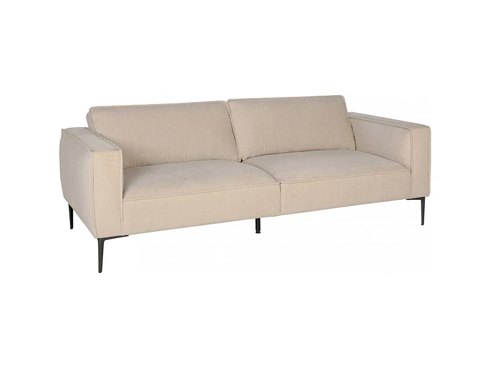 Montebello - Canapé droit 3 places en tissu et pieds en métal - Beige