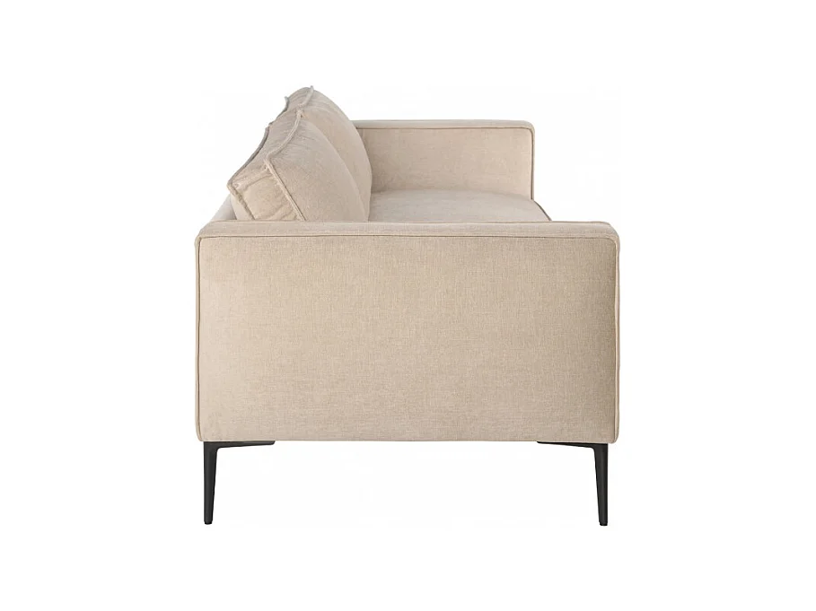 Montebello - Canapé droit 3 places en tissu et pieds en métal - Beige