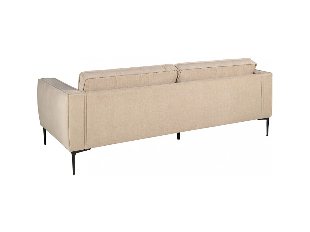 Montebello - Canapé droit 3 places en tissu et pieds en métal - Beige