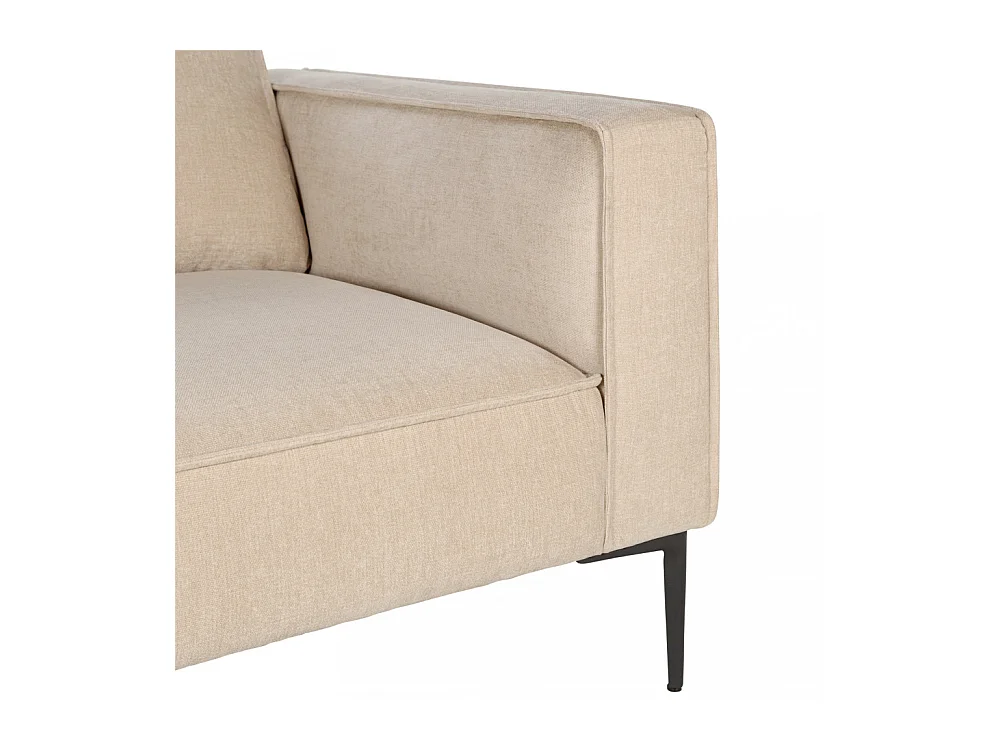 Montebello - Canapé droit 3 places en tissu et pieds en métal - Beige