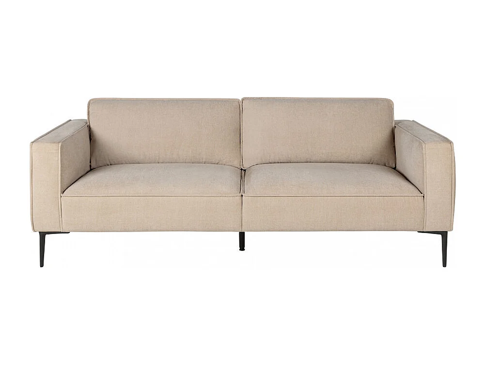 Montebello - Canapé droit 3 places en tissu et pieds en métal - Beige