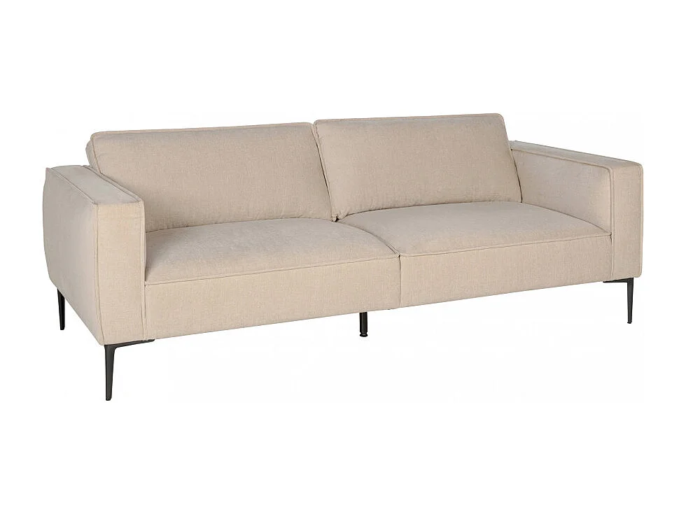Montebello - Canapé droit 3 places en tissu et pieds en métal - Beige