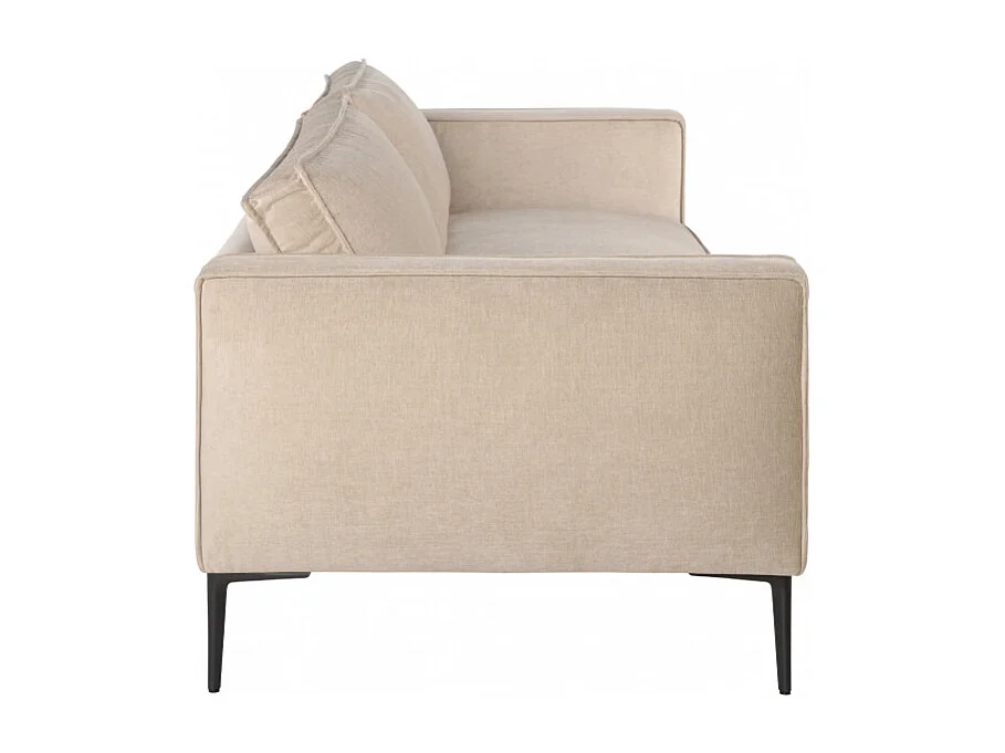 Montebello - Canapé droit 3 places en tissu et pieds en métal - Beige