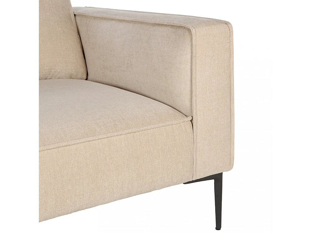 Montebello - Canapé droit 3 places en tissu et pieds en métal - Beige