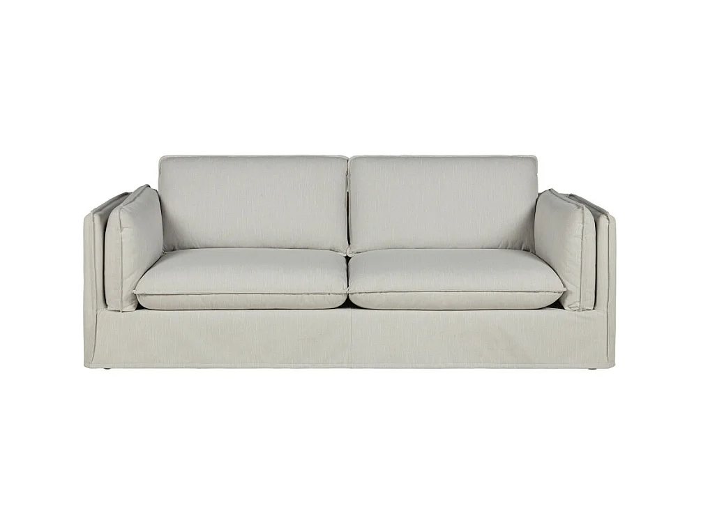 Carlin - Canapé 3 places entièrement déhoussable en tissu - Écru
