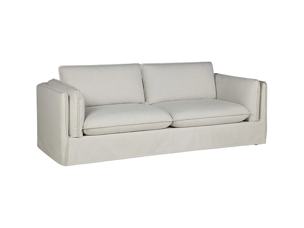 Carlin - Canapé 3 places entièrement déhoussable en tissu - Écru