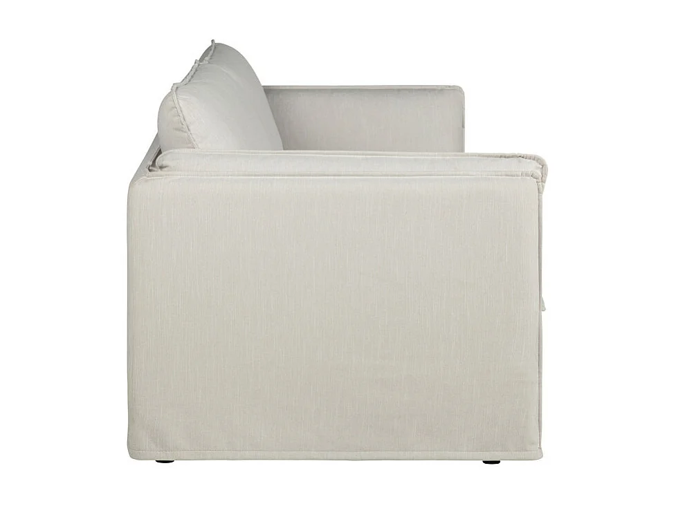 Carlin - Canapé 3 places entièrement déhoussable en tissu - Écru