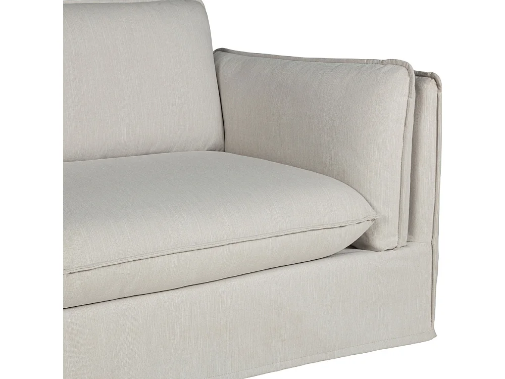 Carlin - Canapé 3 places entièrement déhoussable en tissu - Écru