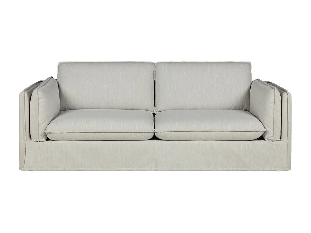Carlin - Canapé 3 places entièrement déhoussable en tissu - Écru
